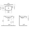 Раковина-чаша VITRA METROPOLE, прямоугольная 60 см, c переливом, цвет белый 5668B003-0012